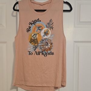 Be Kind Graphic Tank Top - Pink